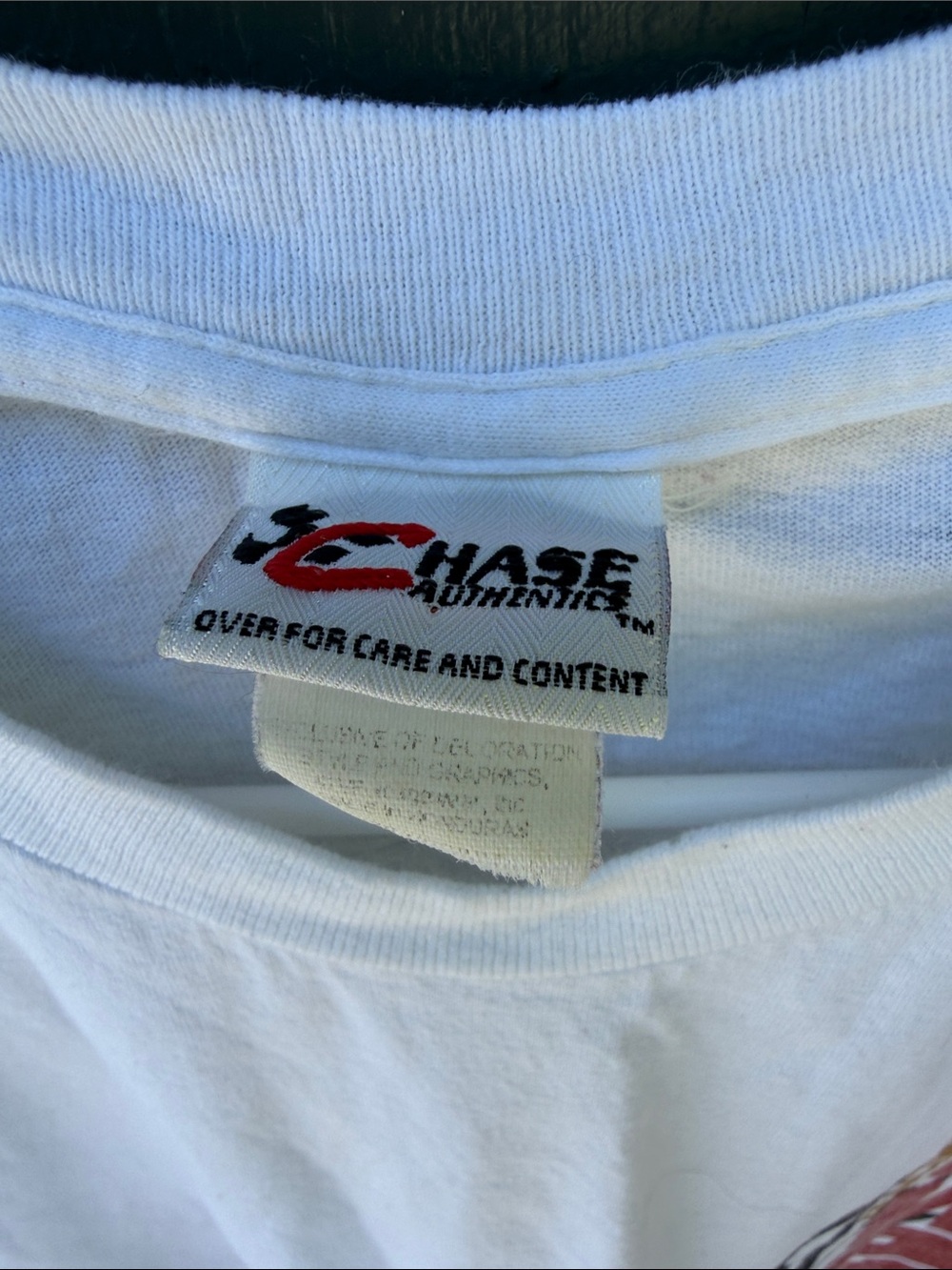 Chase Authentics White Long Sleeve Dale Jr. Racing Graphic Tee with Red Accents - Picture 2 of 4